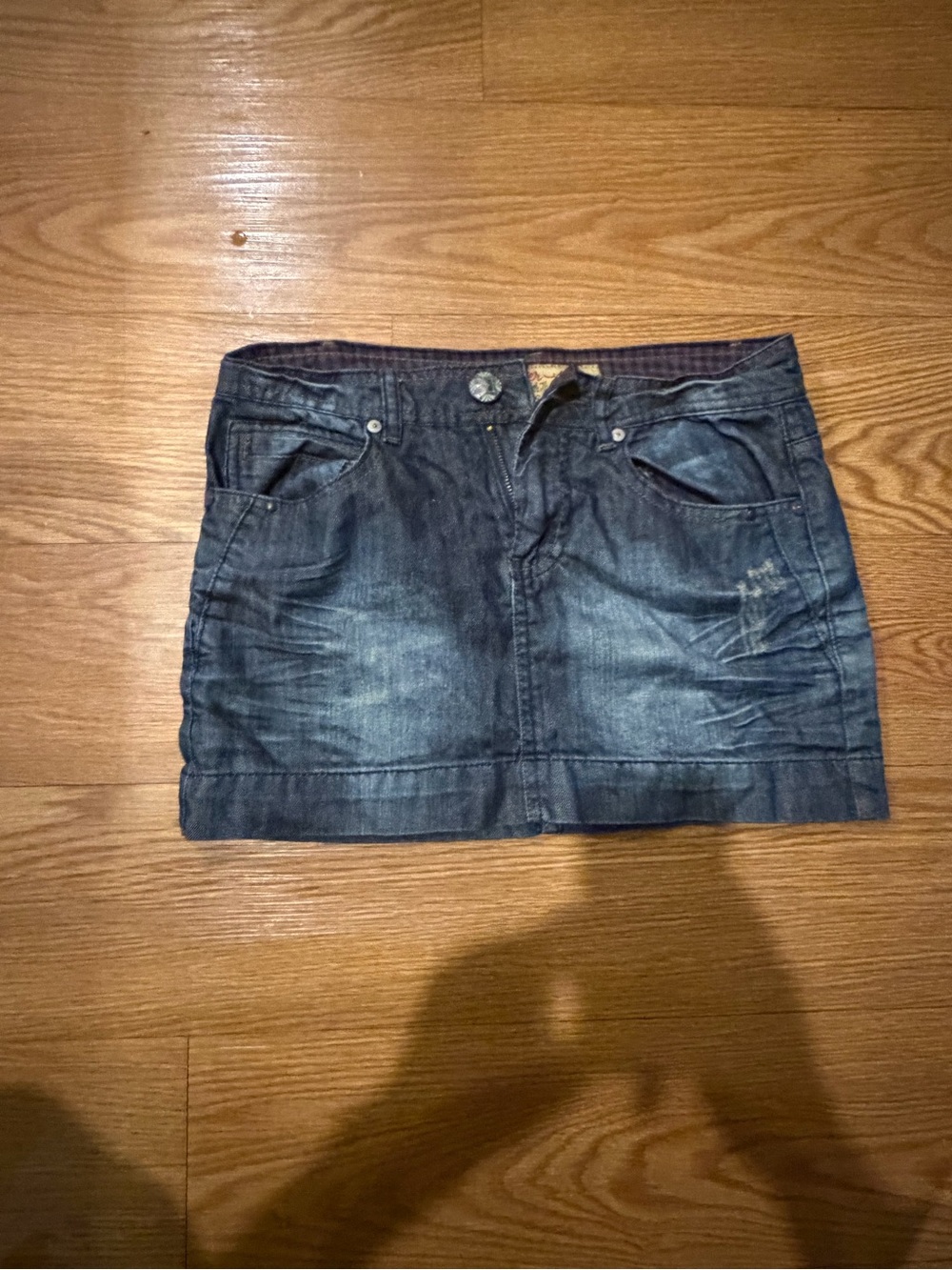 Dark Blue Denim Mini Skirt - Classic Casual Style